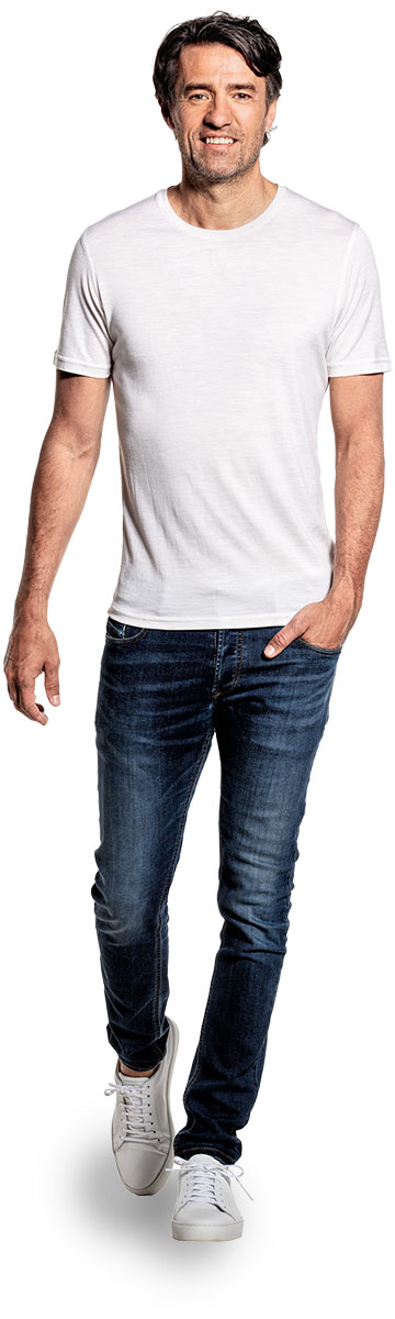 Merino T-Shirt mit Rundhals Weiß