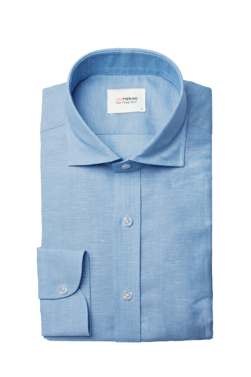 Linen Wool Woven Shirt Sky Blue