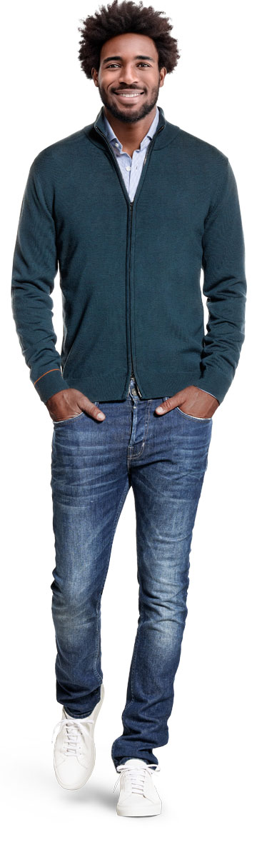 Joe Cardigan 2-Way Zip Proud Peacock