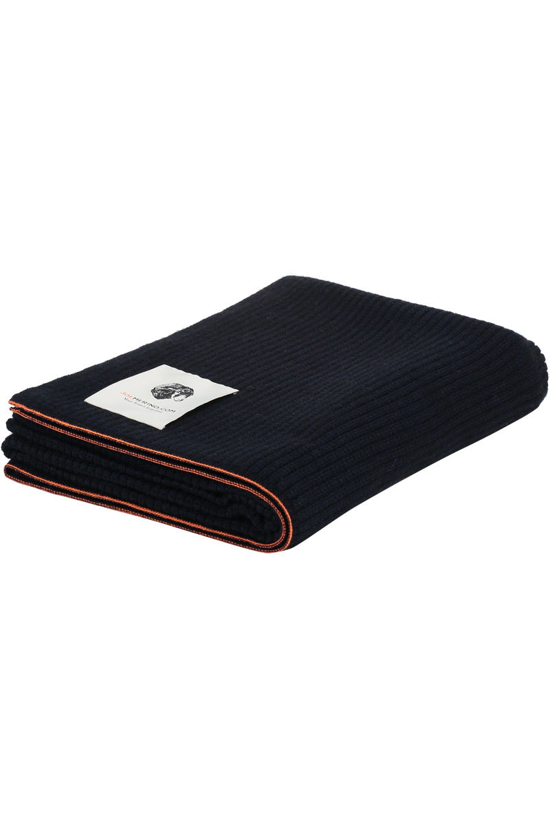 Yak wool blanket for men made of Merino wool in Dark blue