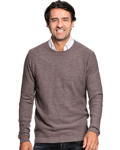 Joe Taft Wollen trui bruin gestippeld casual uitstraling Mode Sweaters Wollen truien 