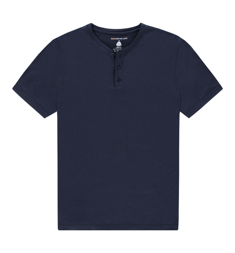 Merino Henley shirt in het grijs