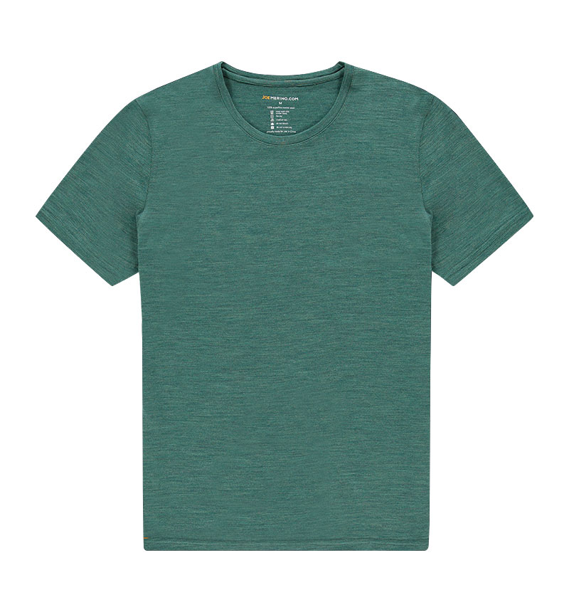 Merino ronde hals T-shirt in het groen