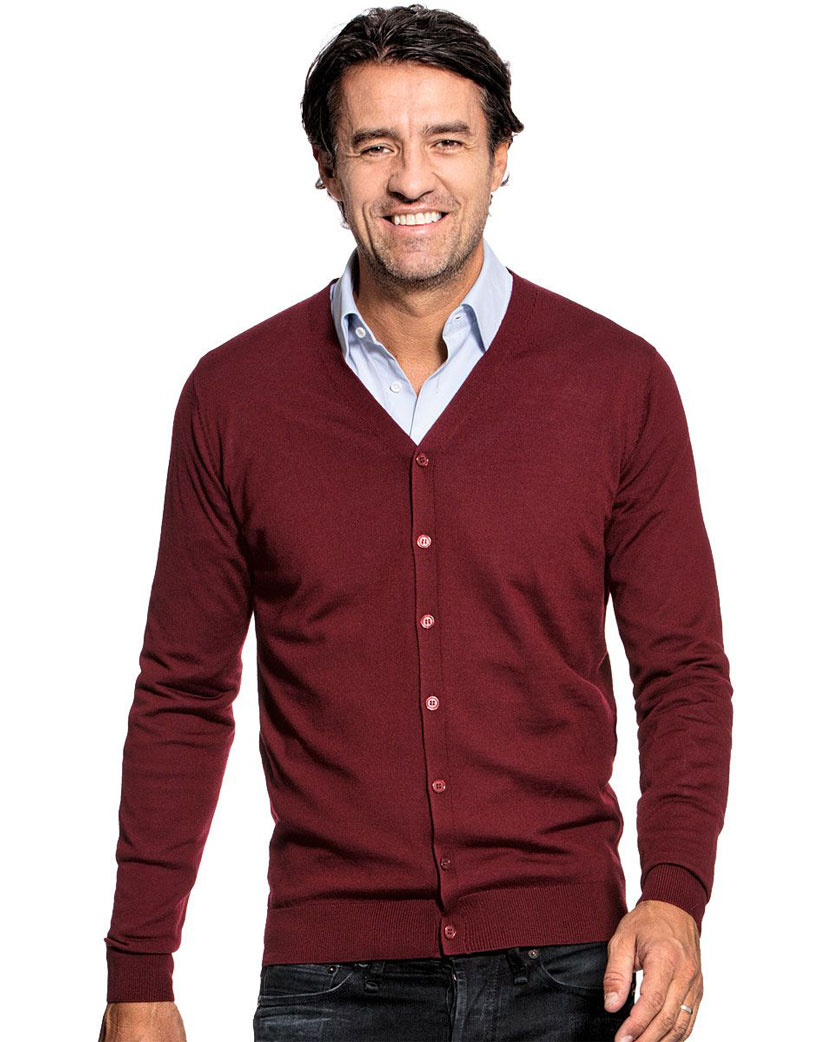 Rood wollen online vest