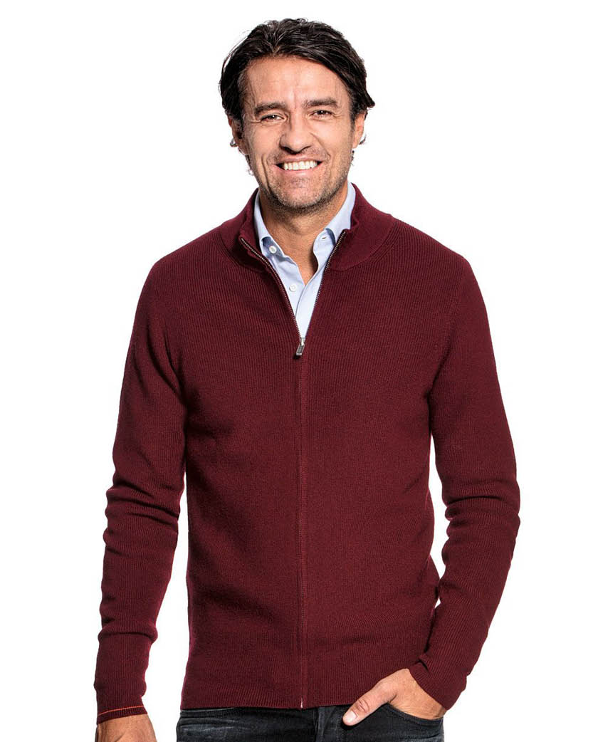 Strickjacke Herren Rot