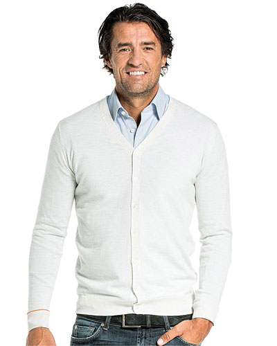 Strickjacke Herren weiß