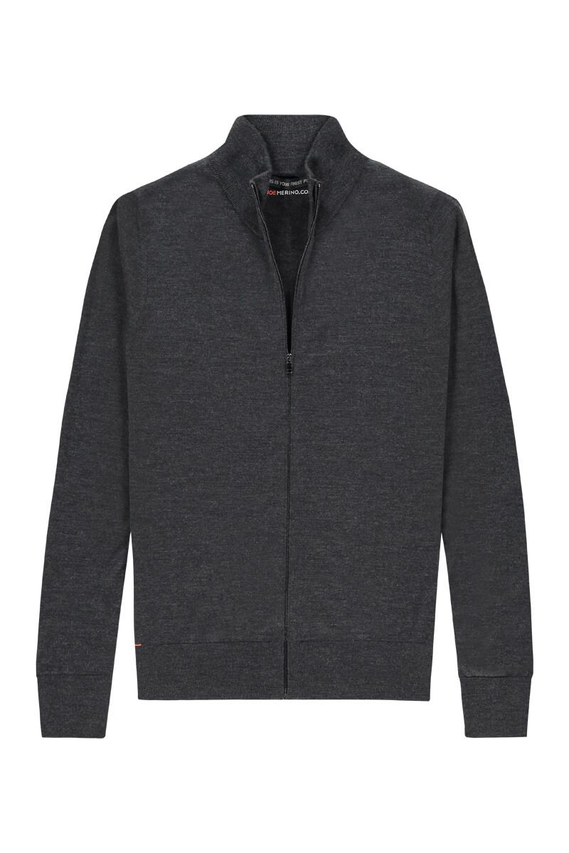 Riva Cardigan Zip Antracite Grey