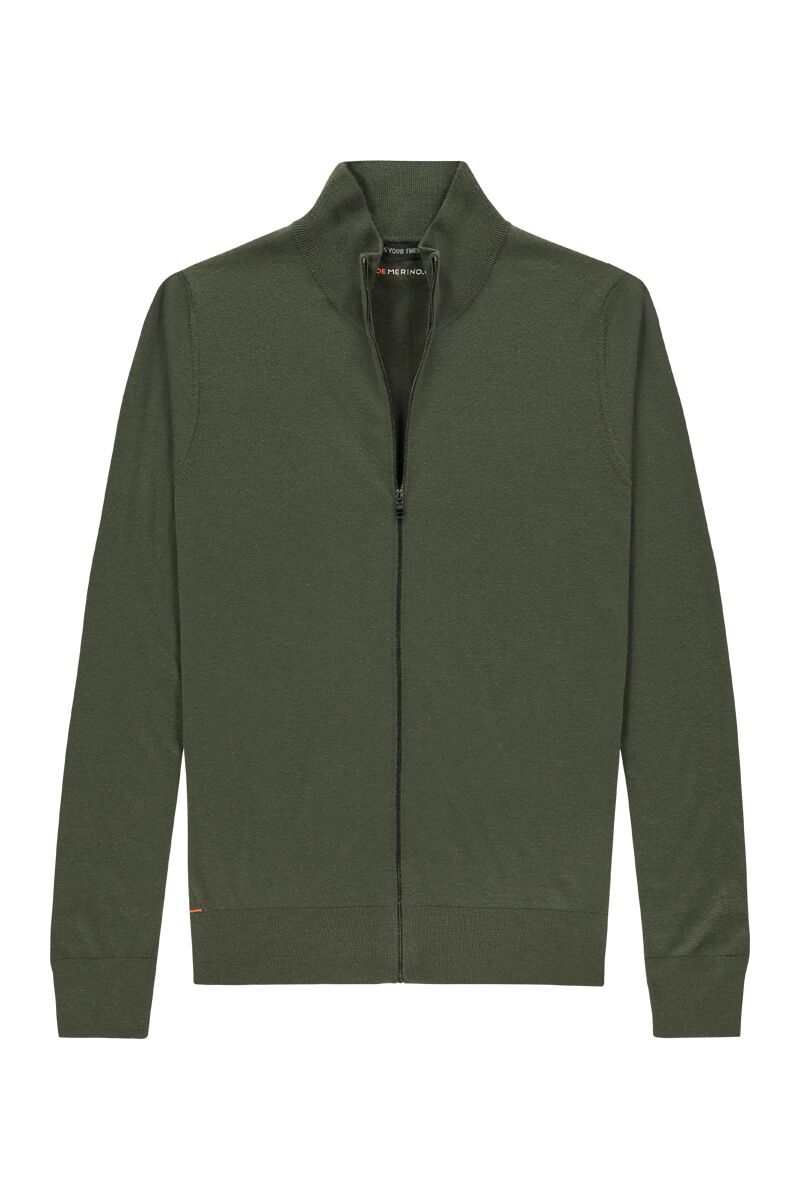 Riva Cardigan Zip Classy Moss