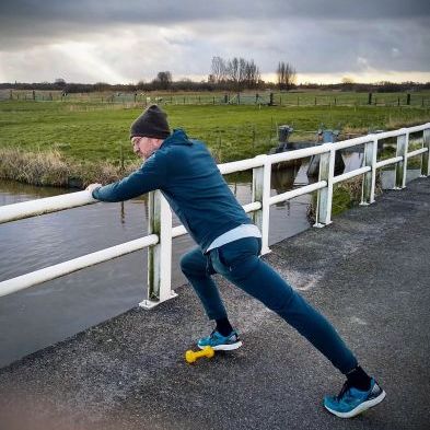 Jan Heemskerk in joggingpak Joe Jogging Proud Peacock