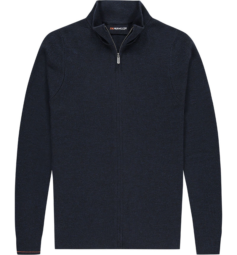 Wolle Cardigan Herren Dunkelblau