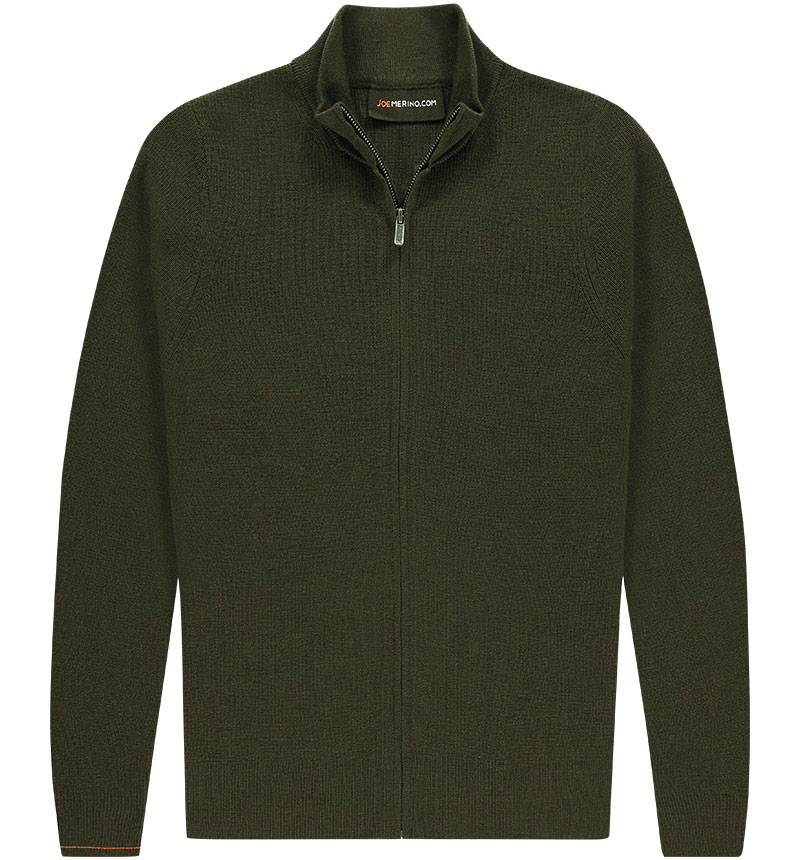 Wolle Strickjacke Herren grün