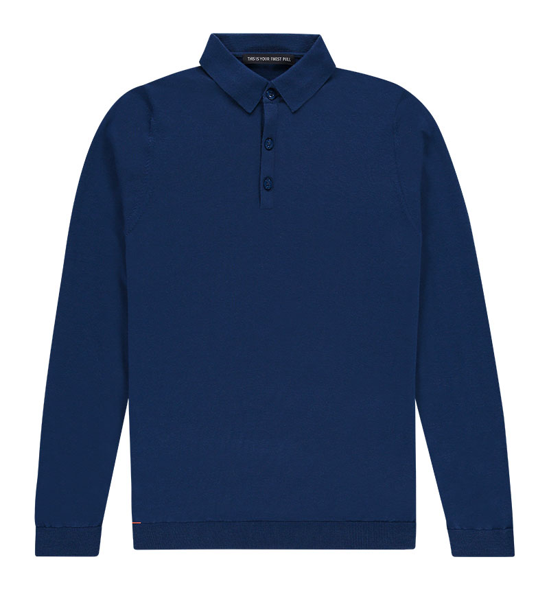 Geschenke für Männer bis 150 Euro: Feinstrick Poloshirt mit langen Ärmeln
