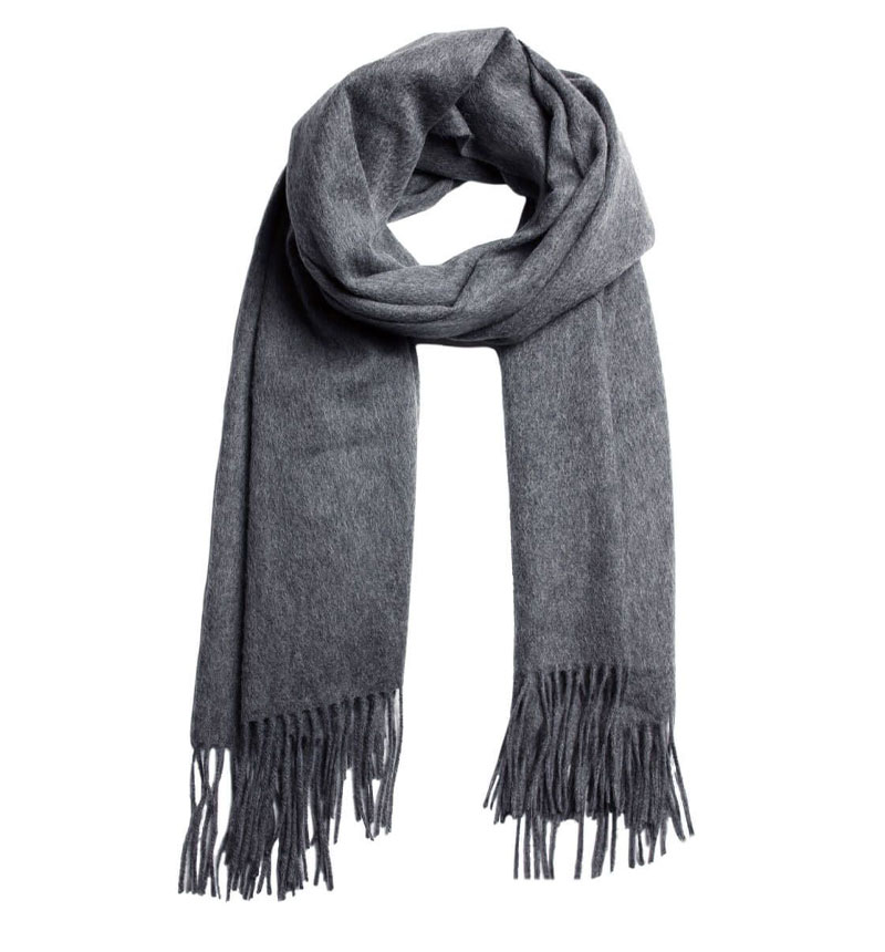 grijze wollen shawl als cadeau