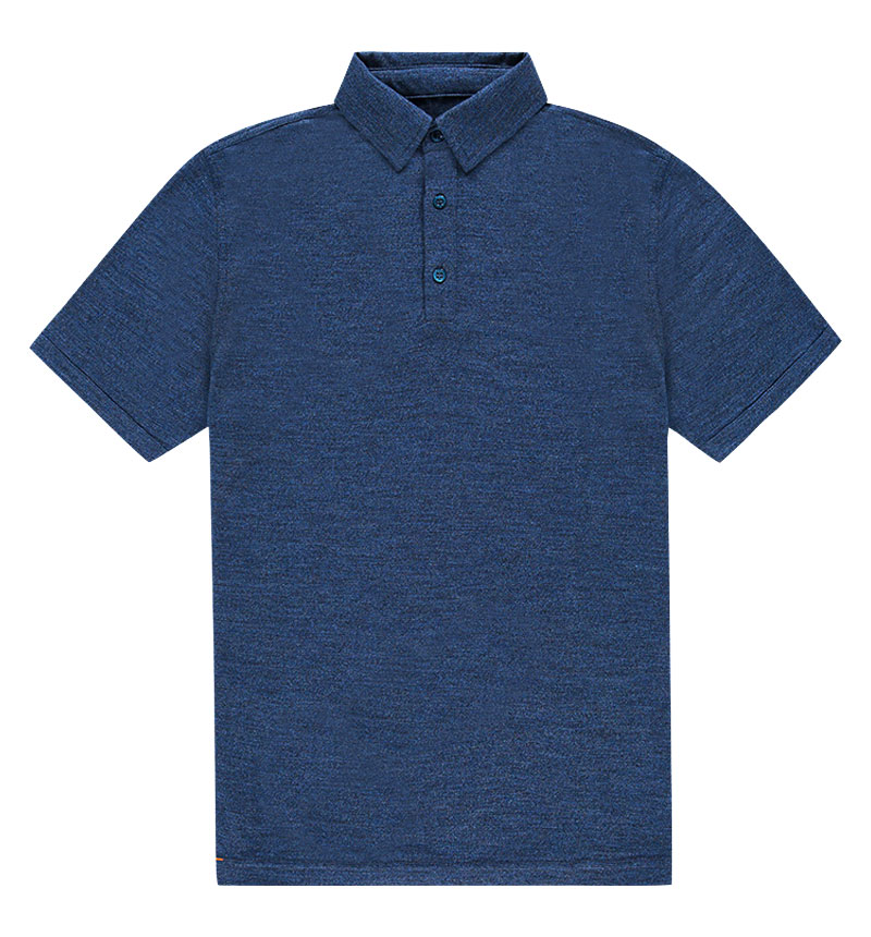 Merino Poloshirt mit langen Ärmeln