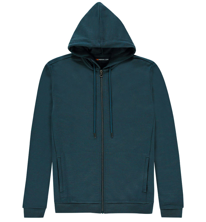 Hochwertige Geschenke für Männer: Sweatjacke aus Merinowolle mit Kapuze