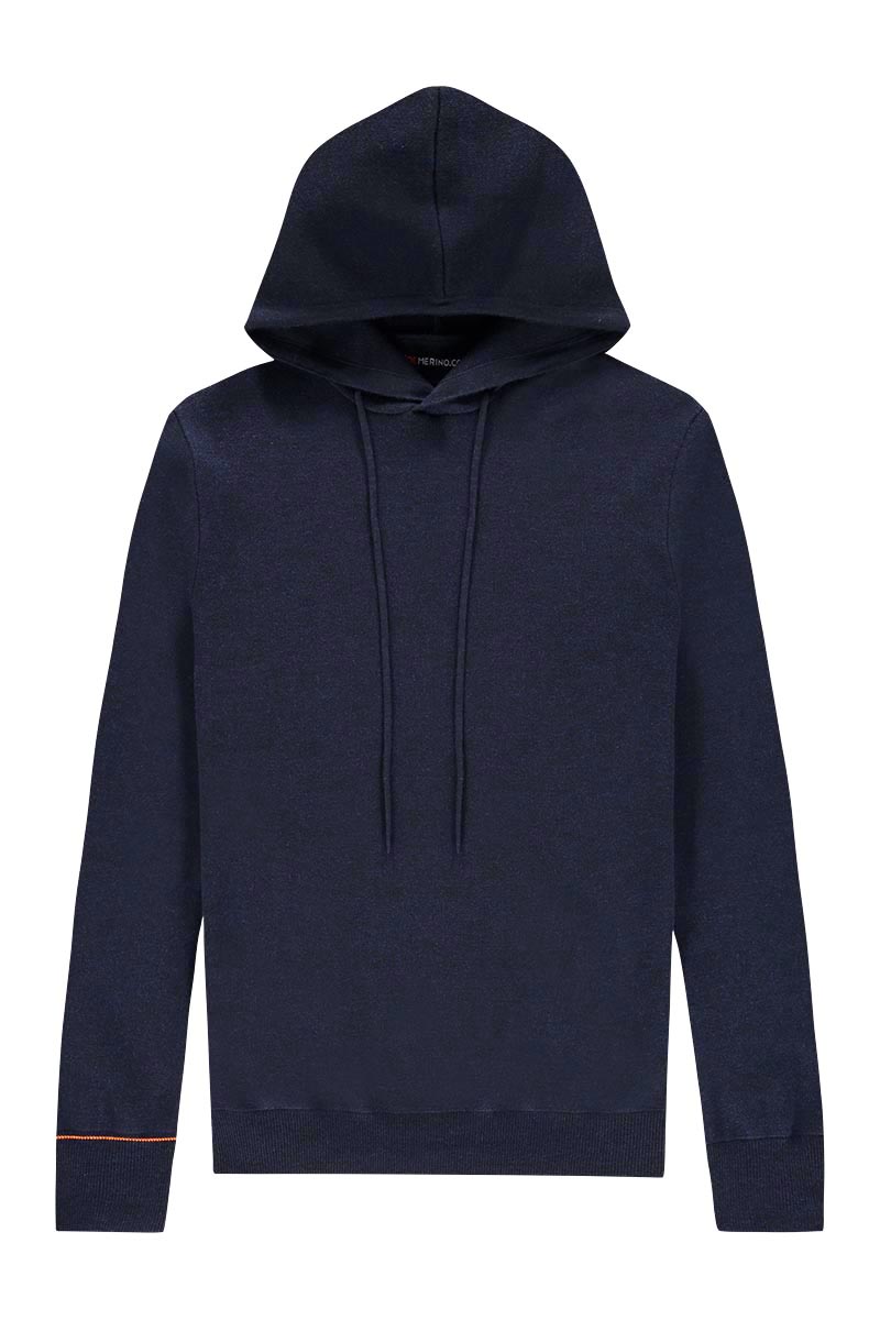 Merino Hoodie dunkelblau