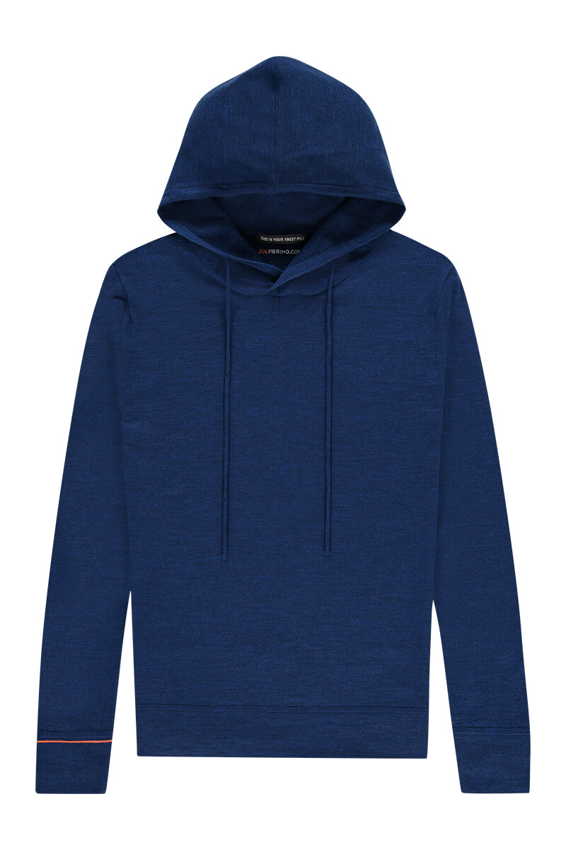 Merinowolle Hoodie Blau