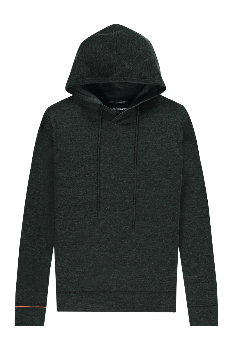 Hoodie Wolle dunkelgrün