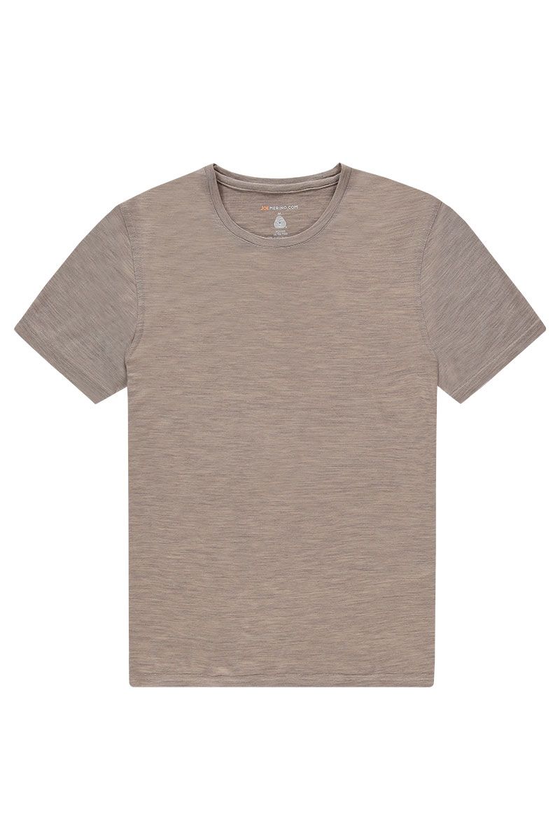 T-Shirt Herren Merinowolle Beige