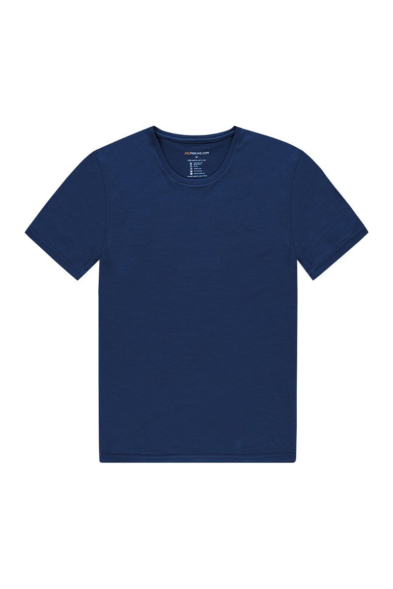 Details about   Edz Herren Merino Wolle T-Shirt Denim Blau 200g 