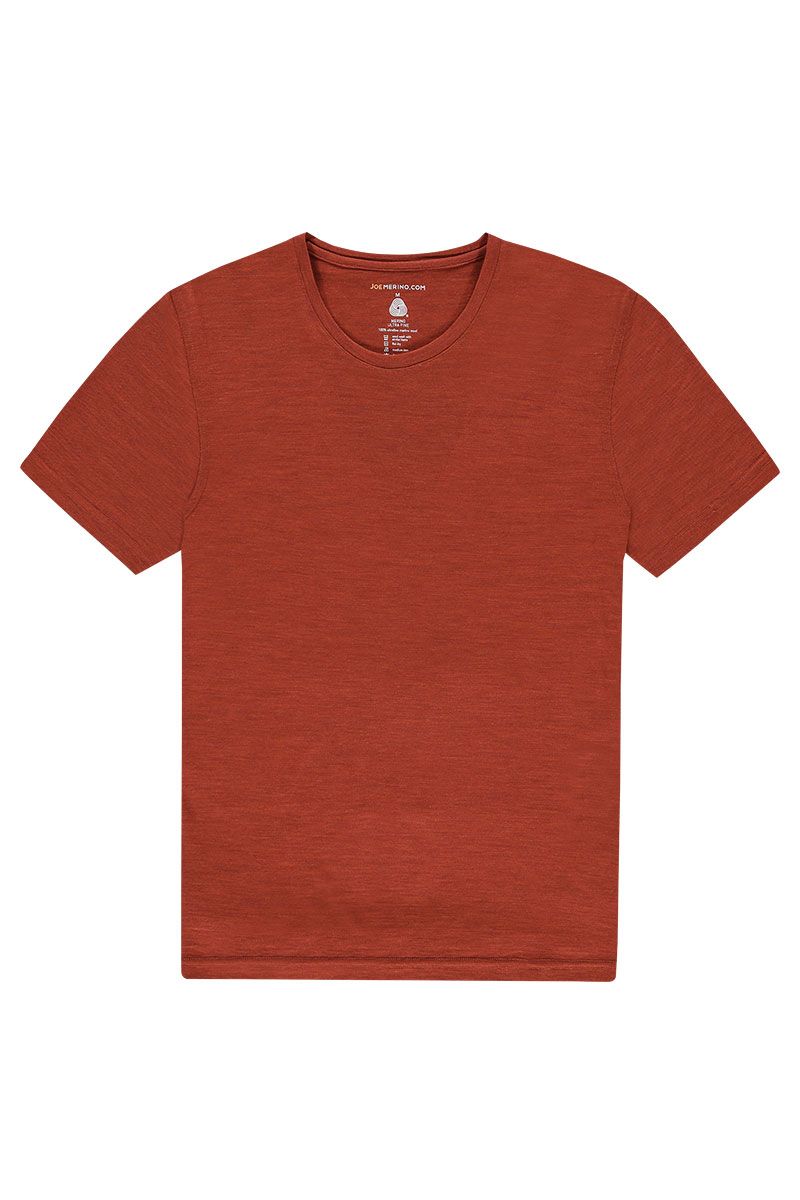 T-Shirt Herren Merinowolle Rot
