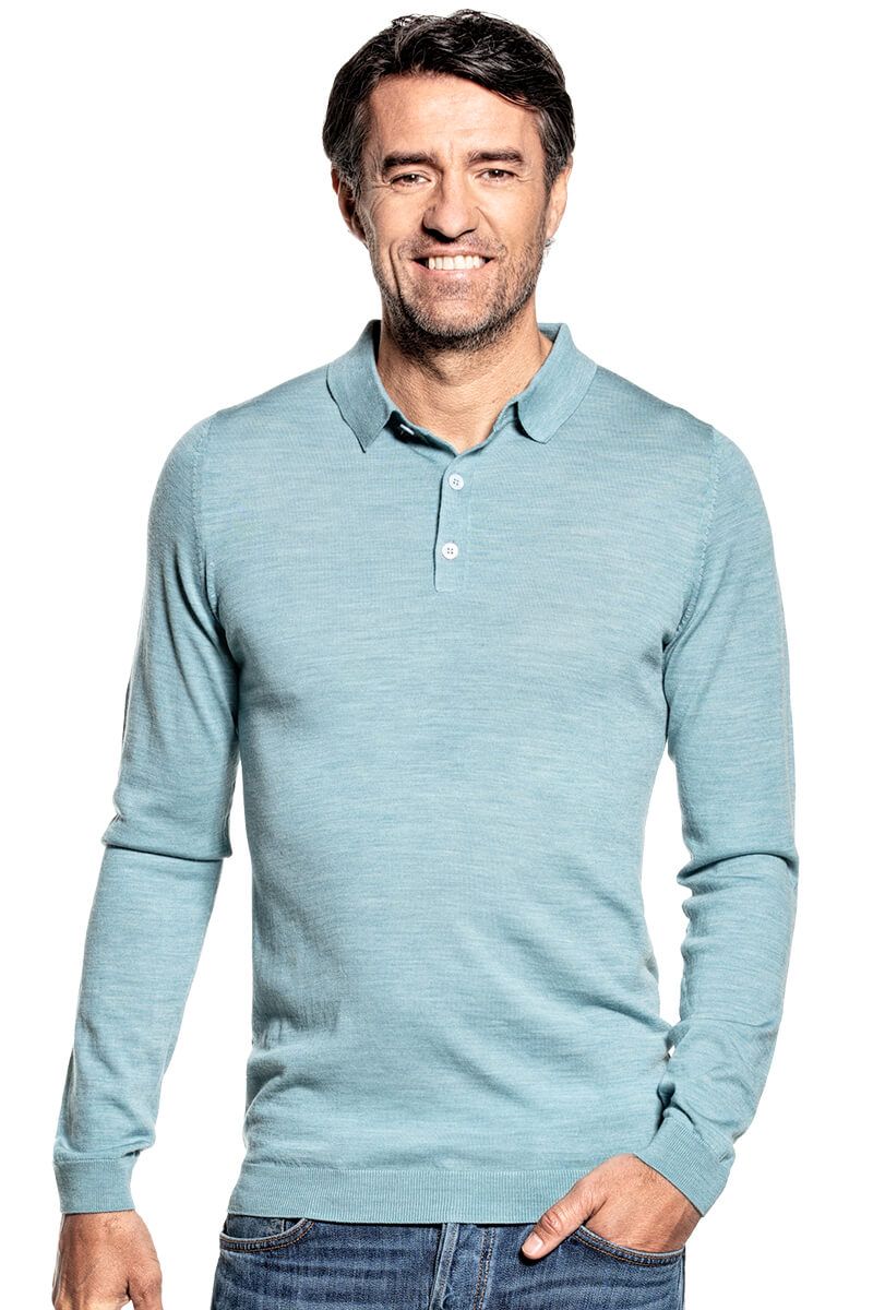 Poloshirt Strick Herren hellblau
