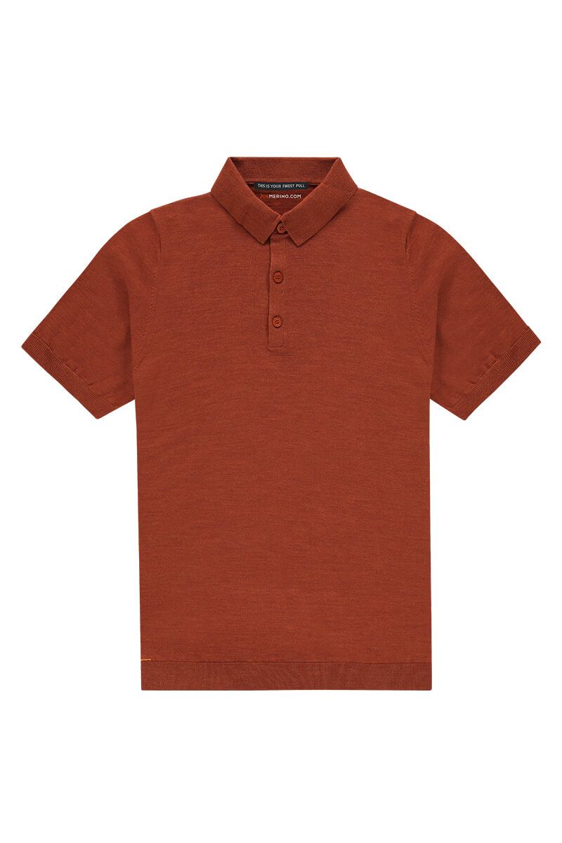 Strick Poloshirt Rot