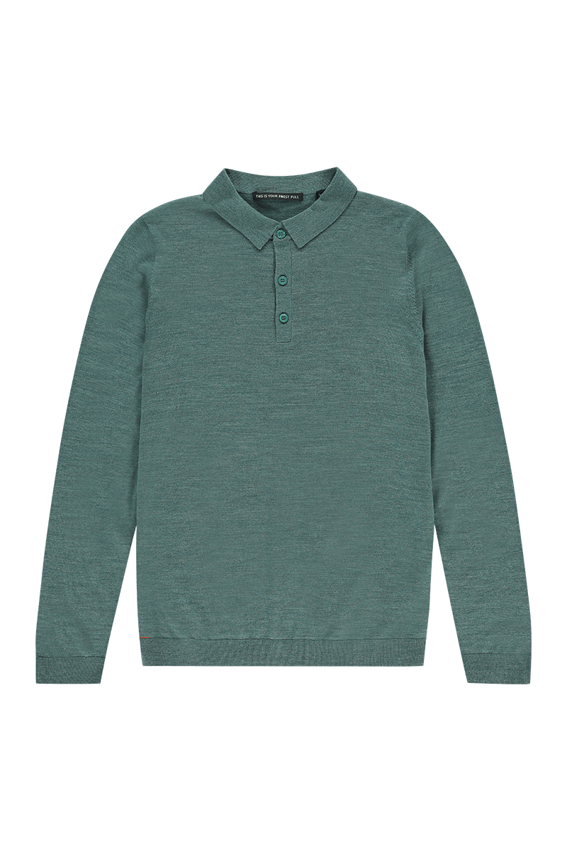 Strick Poloshirt Grün