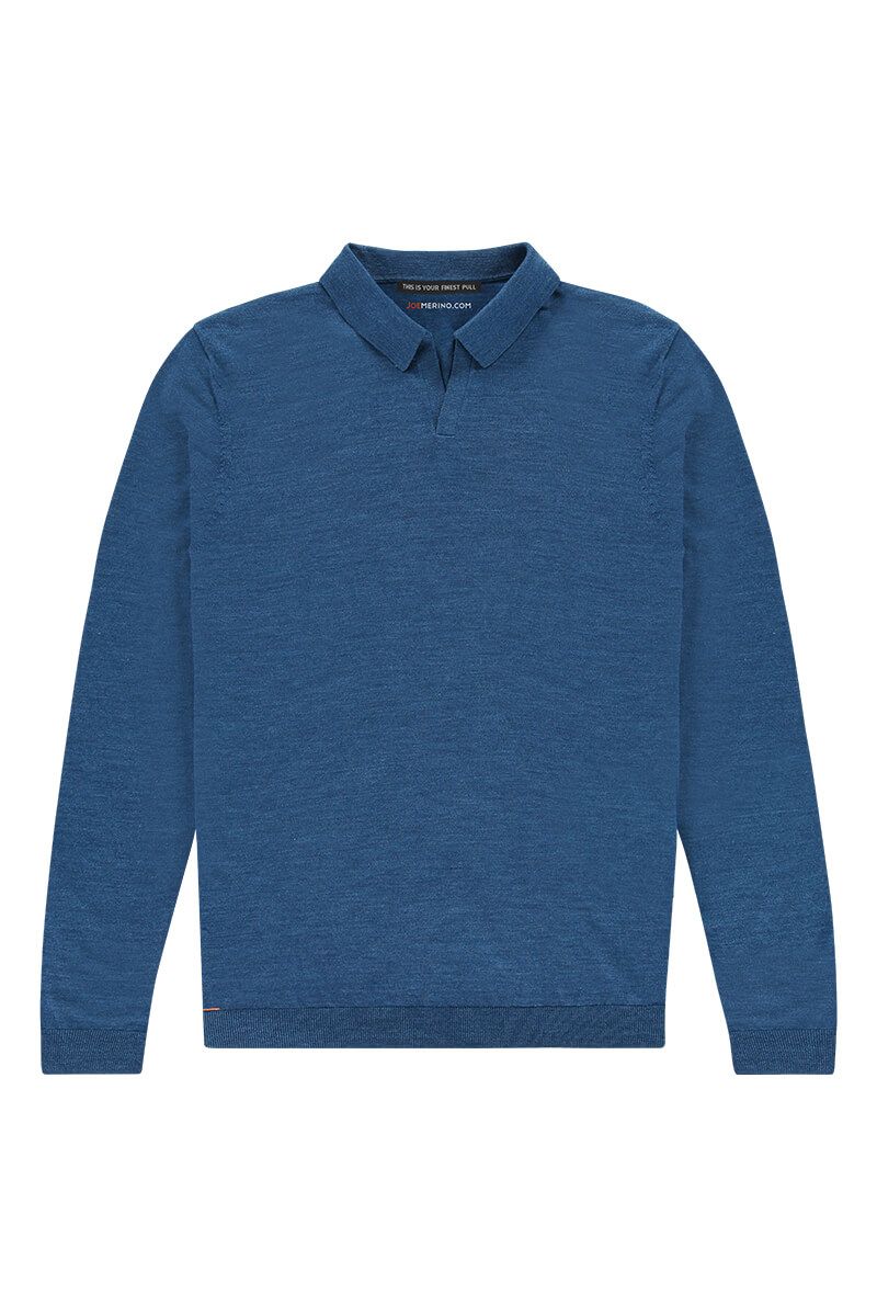 Poloshirt Strick Blau