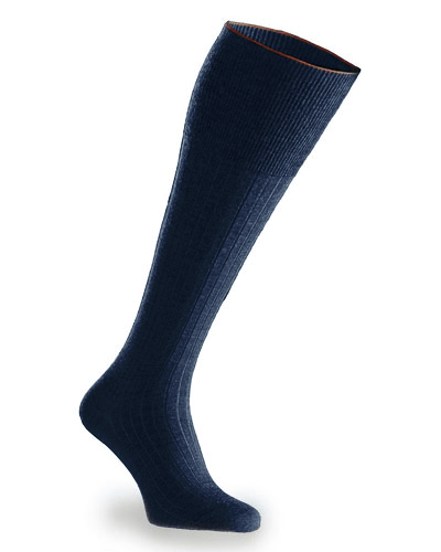 Extra lange wollen sokken in het donkerblauw