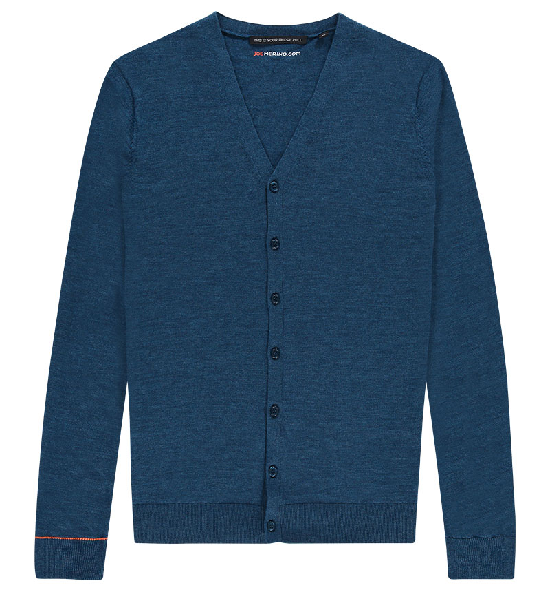 Blauw herenvest van wol